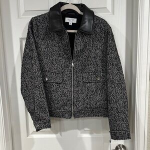 Laundry By Shelli Segal Black and White Textured Jacket